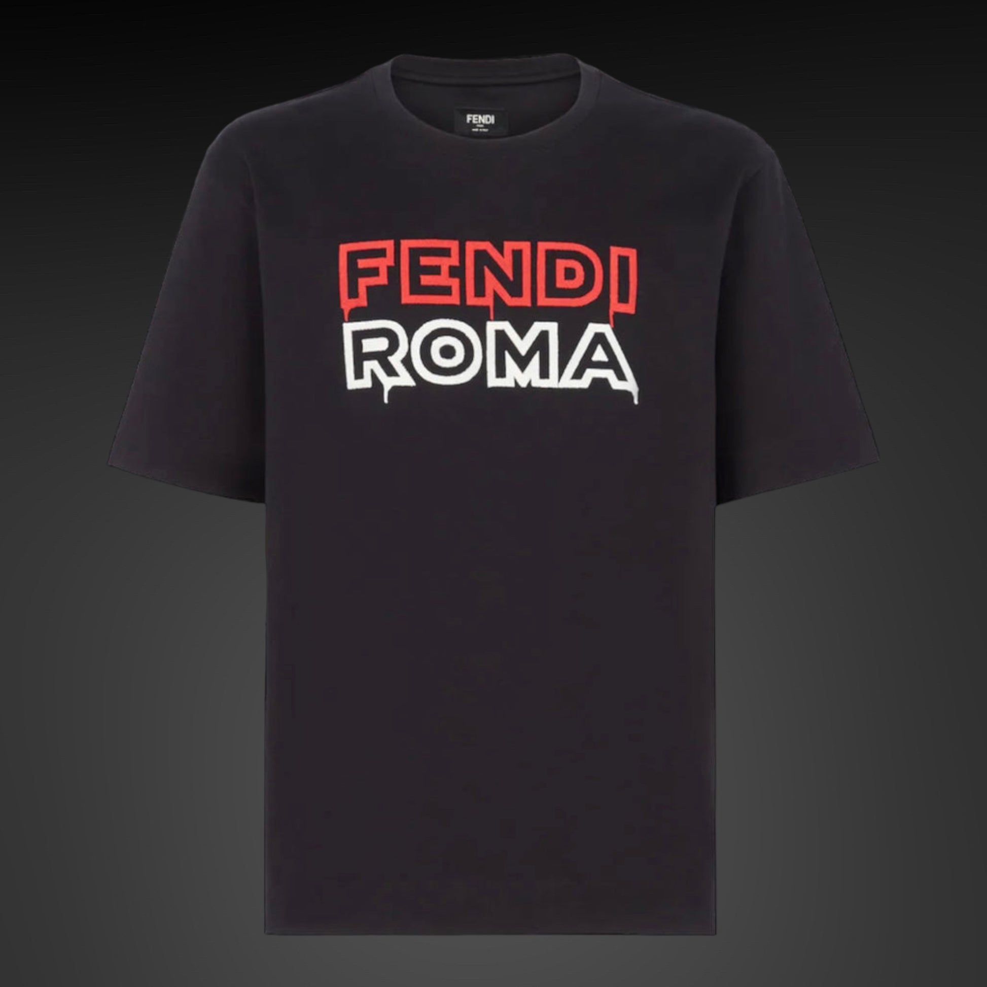 FENDI: T-shirt with Roma logo - Black