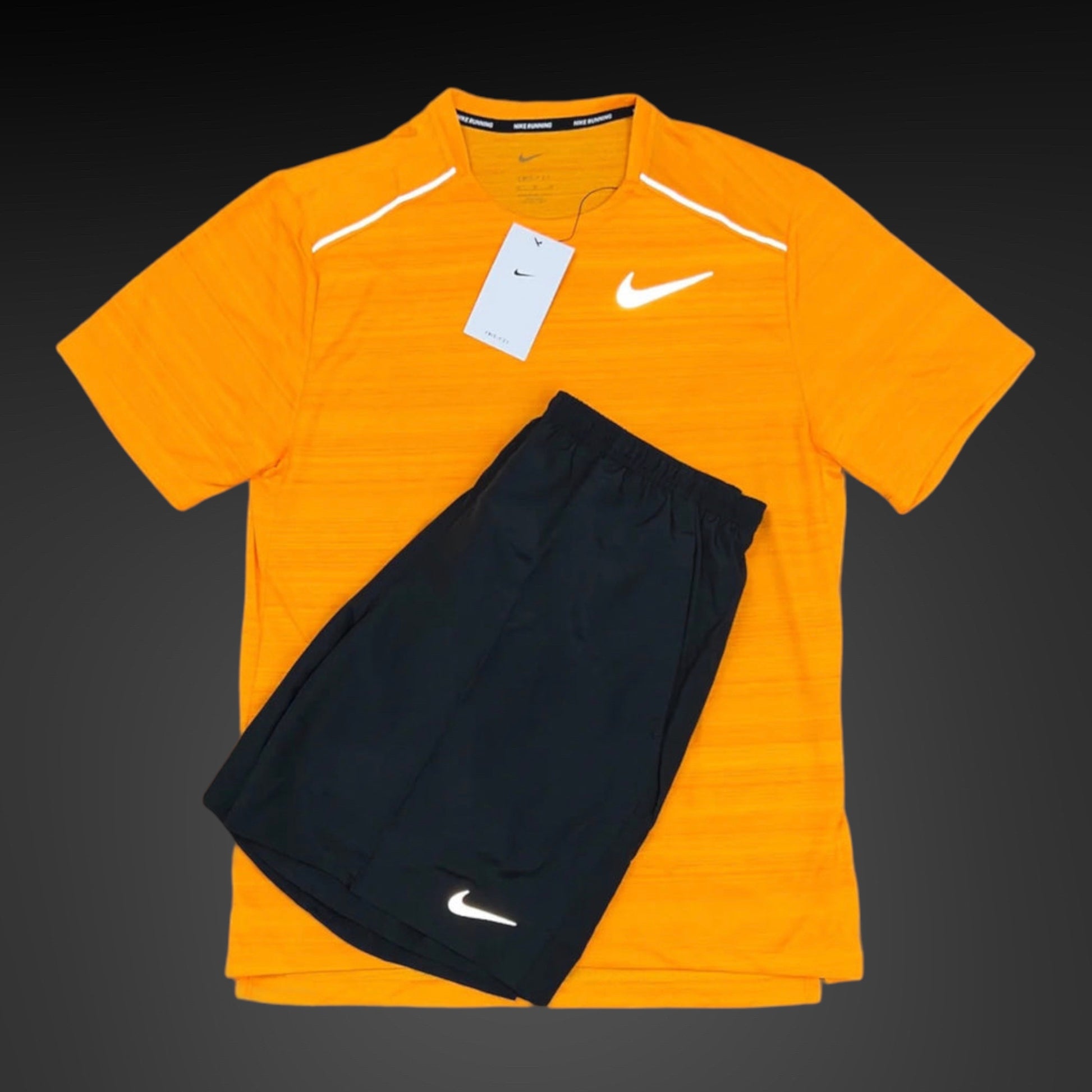 Nike - Miler 1.0 T Shirt & Shorts Set - Mango – SwiftModa